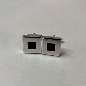Nina Ricci Silver and Black Cufflinks